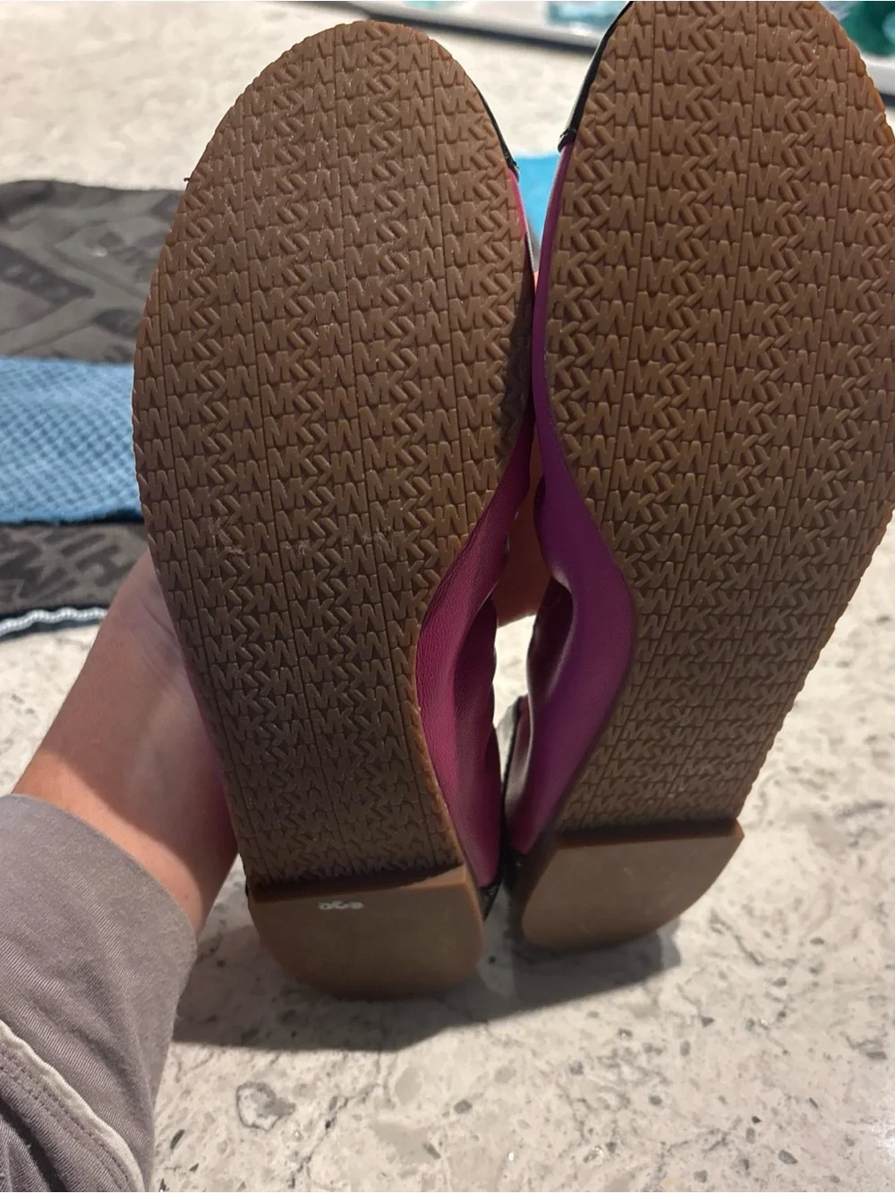 Michael Kors Fuchsia and Black Cap Toe Ballet Flats